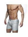Adicta A Los Shorts De Metal De Pantalones Cortos De Color Plateado,500156
