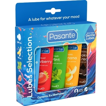 5x Pack Lubrificantes Pasante Sortidos Sabores 15 ml