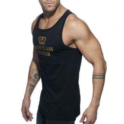 Sleeve Armhole Addicted High Class Hooker Tank Top Black 500164