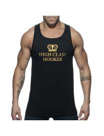 Sleeve Armhole Addicted High Class Hooker Tank Top Black 500164