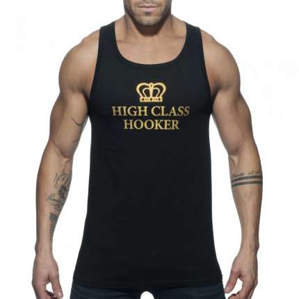 Sleeve Armhole Addicted High Class Hooker Tank Top Black 500164