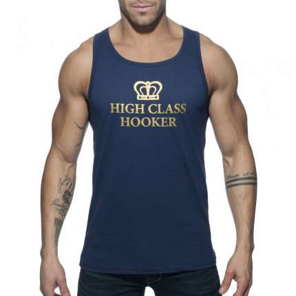 Manga Cava Addicted High Class Hooker Tank Top Azul Marinho,500165