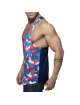 Manga Sisa Adicto Farmacia De Camuflaje, Los Tanques (Tank Top De Camuflaje De Color Rojo,500168