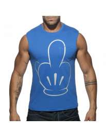 Manga Sisa Adicto De Mierda Tank Top De Color Azul,500180