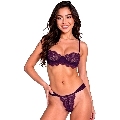 passion - tivolea bra + thong set violet l/xl