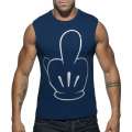 Manga Cava Addicted Fuck Tank Top Azul Marinho