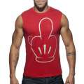 Sleeve Armhole Addicted Fuck Tank Top Red