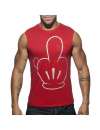 Manga Sisa Adicto De Mierda Tank Top De Color Rojo,500183