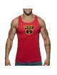 Sleeve Armhole Addicted Woof Tank Top Red 500186