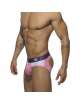 Jockstrap Addicted Contrast Mesh Bottom Brief Rosa,500199