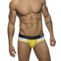 Underwear Addicted Contrast Mesh Side Brief, Yellow