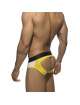 Underwear Addicted Contrast Mesh Side Brief, Yellow 500198