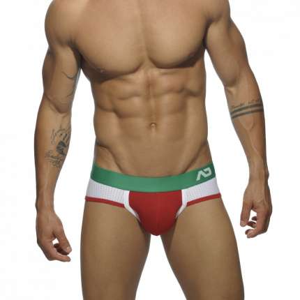 Underwear Addicted Contrast Mesh Bottom Brief Red 500197