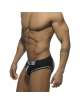 Underwear Addicted Double Piping Bottomless Brief Black 500204