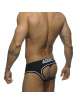 Cueca Addicted Double Piping Bottomless Brief Preto,500204